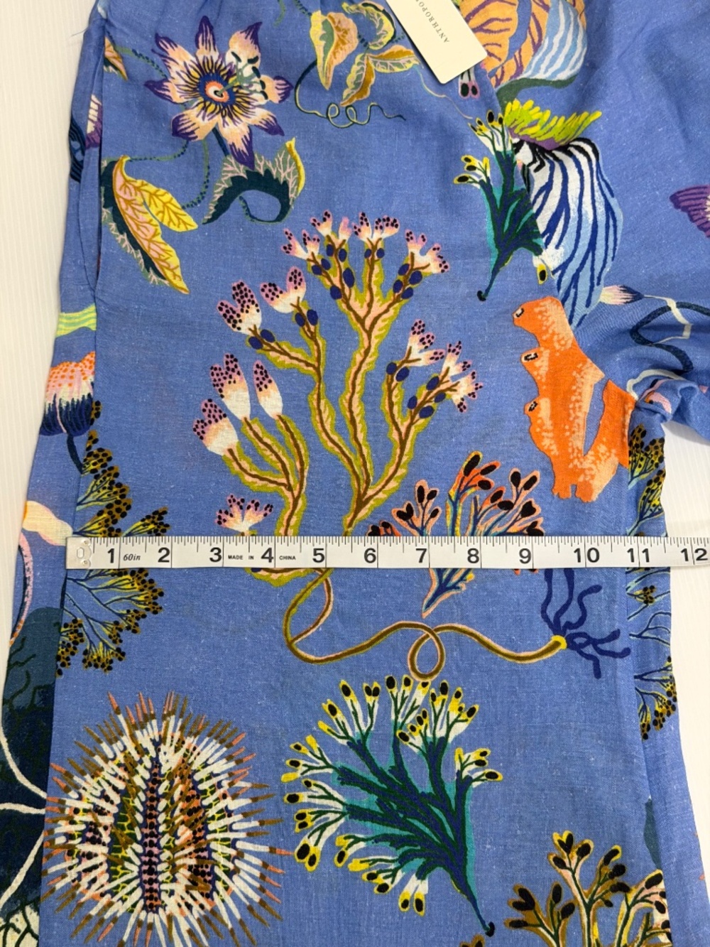 NWT Anthropologie Celandine x Sarah Gordon Linen Blend Wide-Leg Pants Blue XS - Picture 8 of 12